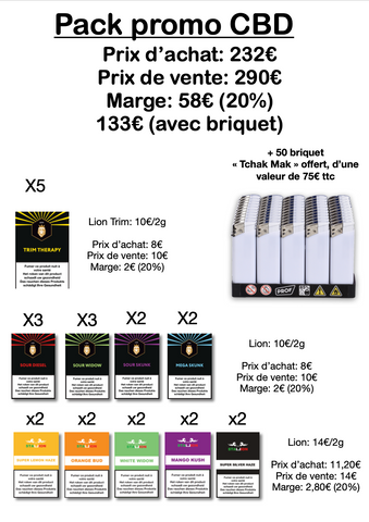 0001: Pack Promo avec trim + briquet offert